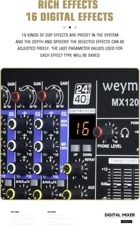 WEYMIC MX-120 12 csatornás professzionális keverő USB DSP effektusokkal 5