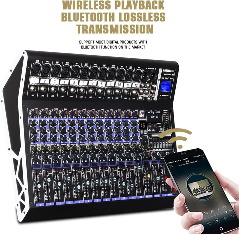 WEYMIC MX-120 12 csatornás professzionális keverő USB DSP effektusokkal
