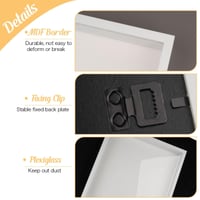 Ramă Foto 3D Weysoo cu Adâncime, 20x25 cm, Albă, pentru Montare pe Perete, Ideală pentru Amintiri, Fotografii, Colaje, Buchete de Mireasă și Obiecte Cadou 4