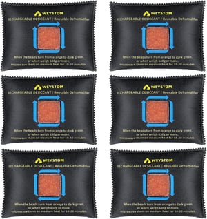 Pachet de 6 dezumidificatoare cu silicagel WEYSTOM, 500 g - portocaliu