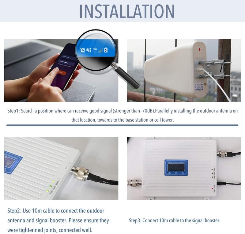 Weytoll Mobiljelzés Erősítő 2G/3G/4G LTE GSM DCS WCDMA 60dBi Mágneses Antenna