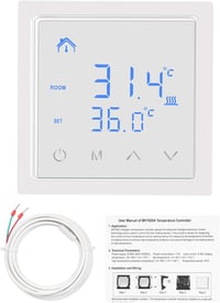 Weytoll Okos Termosztát 16A - Digitális Süllyesztett Padlófűtés Szabályozó Érintőkijelzővel - Vízalapú Padlófűtéshez és Falfűtéshez - Gyerme 9