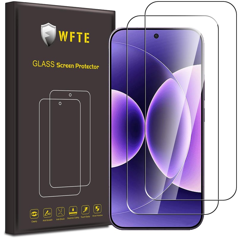 WFTE 2 ks tvrdené sklo na Xiaomi 17 Ultra / 17 Pro Max, ochranná fólia na displej, tvrdosť 9H, 0,26 mm, 99% priehľadnosť, odolné proti poškriabaniu, bez bubliniek