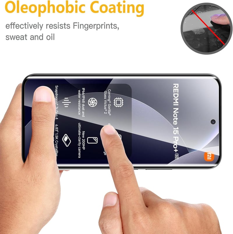 WFTE 2db Xiaomi Redmi Note 15 Pro Plus edzett üveg képernyővédő fólia - Xiaomi Redmi Note 15 Pro+/Poco M8 Pro 5G