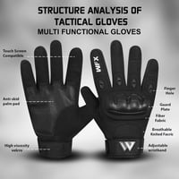 WFX Motoros Kesztyű Fekete Érintőképernyős Légáteresztő Teljes Ujjas Védő Kesztyű Motorozás Kerékpározás MTB ATV Unisex 3