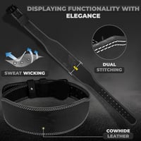 WFX Súlyemelő Öv Fekete Bőr 10cm Széles Állítható Derék Támasztó Edzőterem Fitness Bodybuilding Powerlifting Guggolás Felhúzás 2
