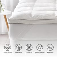 Sleep ZZZZ Husă de saltea din puf de gâscă 160x200 cm, 5 cm grosime, 100% puf, ultra moale, respirabilă, calitate hotelieră de lux 9