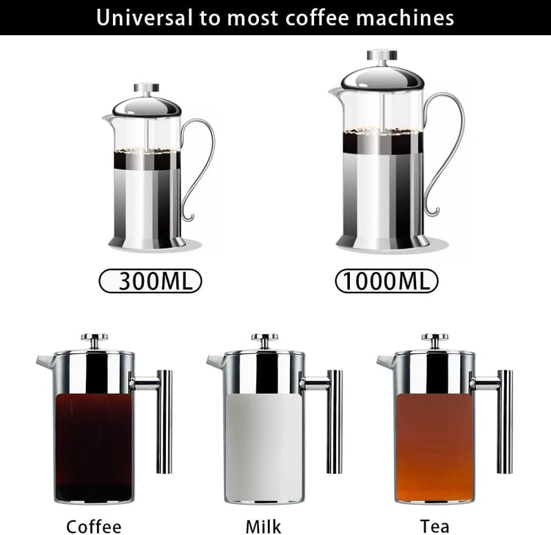 WHC Rozsdamentes Kávéprés Szűrő 10cm 6db Csomag 1000ml Franciaprés Kiegészítő