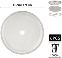 WHC Rozsdamentes Kávéprés Szűrő 10cm 6db Csomag 1000ml Franciaprés Kiegészítő 2