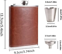 Whcctl rozsdamentes flaska 8oz barna szett tölcsérrel és ajándékdobozzal 3
