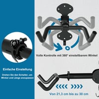 WheelHub Kerékpár Fali Tartó 30 kg Terhelhetőség Állítható Függesztő Garázs Otthon 4