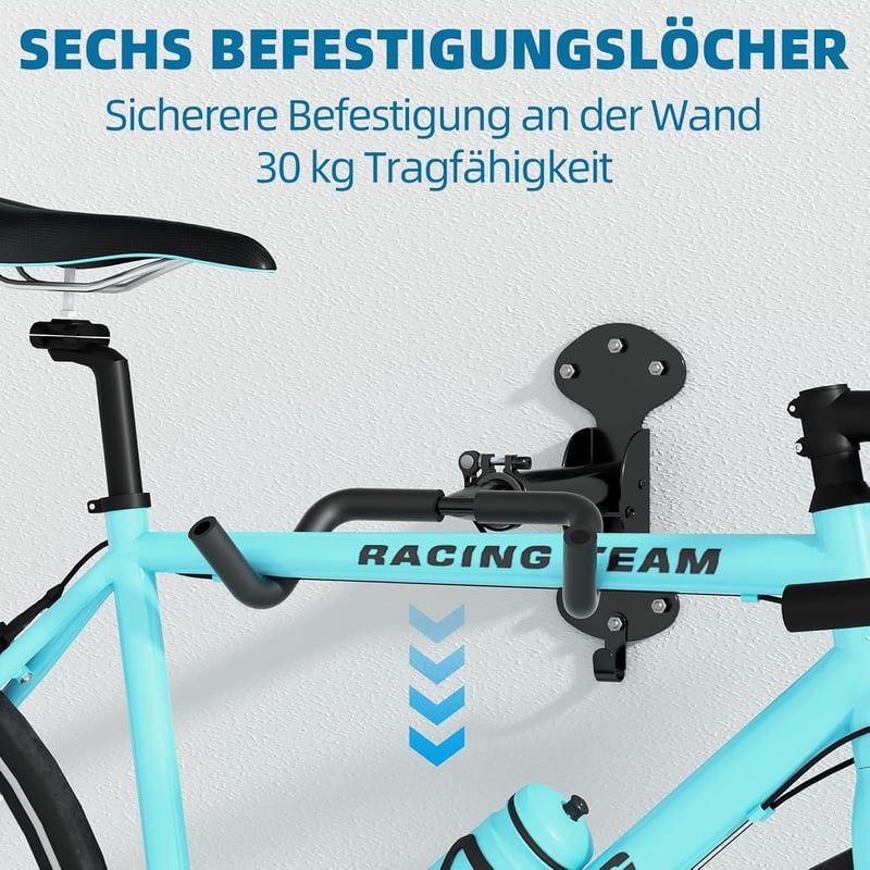 WheelHub Kerékpár Fali Tartó 30 kg Terhelhetőség Állítható Függesztő Garázs Otthon