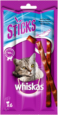 Recompense pentru pisici Whiskas Sticks cu somon 14 x 6 bucăți 2