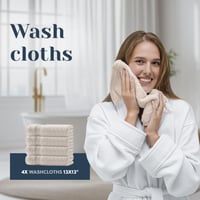 Set de prosoape de baie White Classic Luxury, 8 piese, 100% bumbac turcesc, 700 g/m², 2 prosoape de baie, 2 prosoape de mâini, 4 lavete, ivoar 7