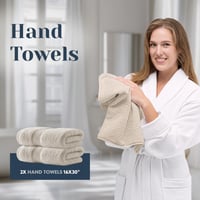 Set de prosoape de baie White Classic Luxury, 8 piese, 100% bumbac turcesc, 700 g/m², 2 prosoape de baie, 2 prosoape de mâini, 4 lavete, ivoar 6