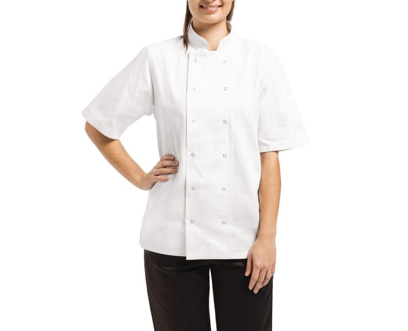 Whites Chefs Clothing Vegas fehér rövid ujjú séfkabát M-es méret