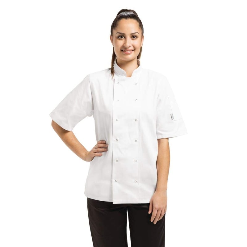 Whites Chefs Clothing Vegas fehér rövid ujjú séfkabát M-es méret