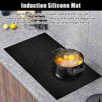 Silikónová ochranná podložka na indukčnú varnú dosku WhizNook 53x60 cm, čierna – teplovzdorná kuchynská podložka na indukčný sporák 6