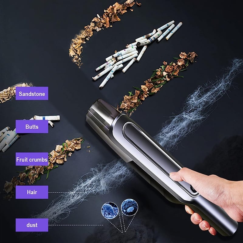 WHJC Vezeték Nélküli Kézi Porszívó - 120W Erős Szívóerő, USB Töltés, Ultrakönnyű, Hosszú Üzemidő, Autó, Otthon, Konyha, Állatszőr Tisztításh