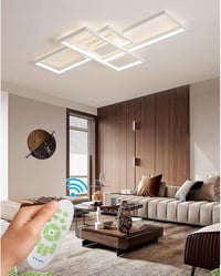 WHLL Mennyezeti LED Lámpa 105 cm 72W - Távirányítós, Szabályozható Fényerő, 3000K-6500K Színhőmérséklet, Modern Geometriai Dizájn, Nappali, 7