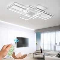 WHLL Mennyezeti LED Lámpa 105 cm 72W - Távirányítós, Szabályozható Fényerő, 3000K-6500K Színhőmérséklet, Modern Geometriai Dizájn, Nappali, 1