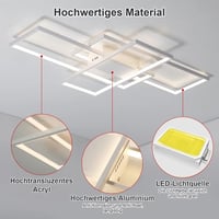 WHLL Mennyezeti LED Lámpa 105 cm 72W - Távirányítós, Szabályozható Fényerő, 3000K-6500K Színhőmérséklet, Modern Geometriai Dizájn, Nappali, 3