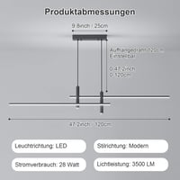WHLL Modern LED Csillár Étkezőasztalhoz, Dimmelhető Függőlámpa, Magasságállítható Fekete 5