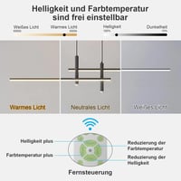 WHLL Modern LED Csillár Étkezőasztalhoz, Dimmelhető Függőlámpa, Magasságállítható Fekete 3