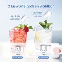 WIE Jégkockakészítő Gép, Kompakt Jégkocka Gyártó 1,3L Tartállyal, 9 Kocka 6 Perc Alatt, Öntisztító Funkció, Csendes Működés Konyhába 3