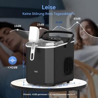 WIE Jégkockakészítő Gép, Kompakt Jégkocka Gyártó 1,3L Tartállyal, 9 Kocka 6 Perc Alatt, Öntisztító Funkció, Csendes Működés Konyhába 6