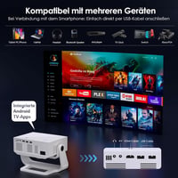 Wielio 4K Smart Projektor 25000 Lumen, Android 11, WiFi 6, Elektromos Fókusz 6