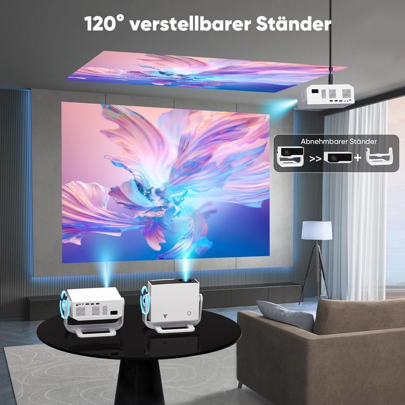 Wielio 4K Smart Projektor 25000 Lumen, Android 11, WiFi 6, Elektromos Fókusz
