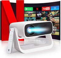 Wielio Full HD 1080P Projektor 20000 Lumen, 4K Támogatás, Android 11, WiFi 6 Bluetooth 2