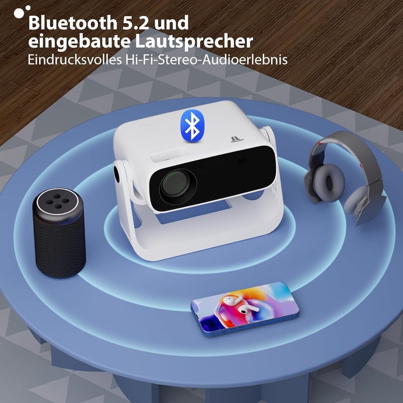 Wielio Smart Projector Full HD 1080P 4K 25000 Lumens Otthoni Mozi