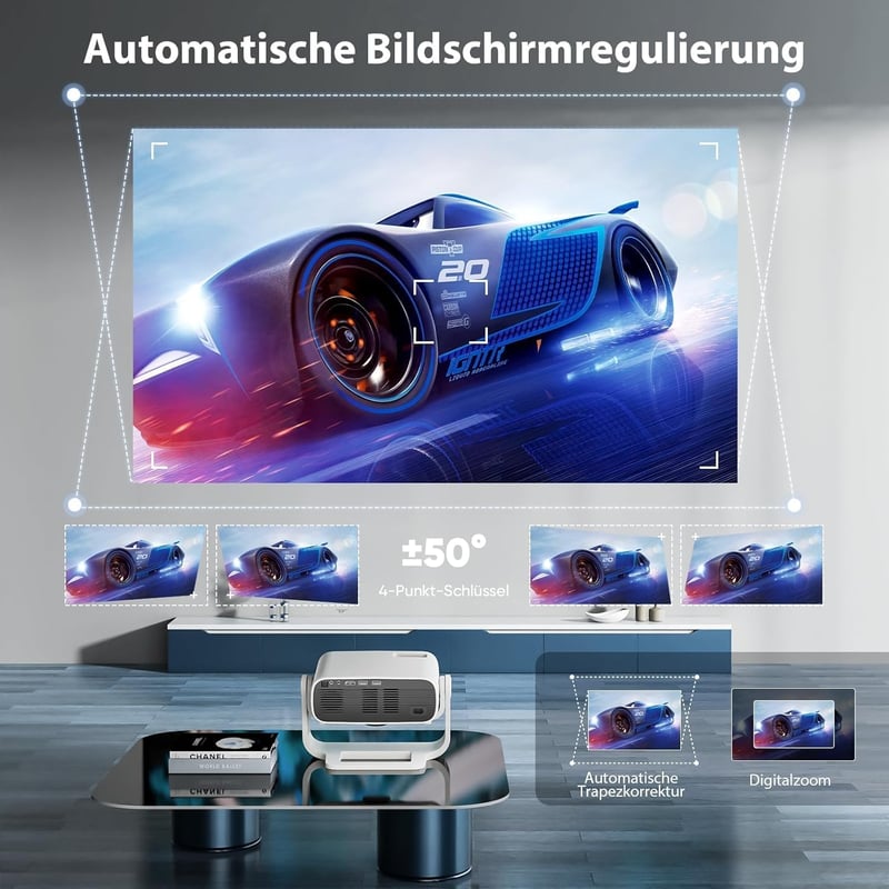 Wielio Smart Projector Full HD 1080P 4K 25000 Lumens Otthoni Mozi