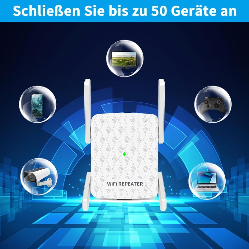 WiFi jelerősítő, 1200 Mbit/s, Dual Band (2.4GHz + 5GHz)