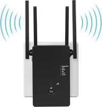 WiFi Jelismétlő 1200Mbps Dual Band Jelerősítő 2x2 dBi Külső Antennákkal 4000m² Lefedettségig - Otthoni és Irodai Hálózatbővítő 1