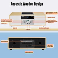 WIITHINK Vintage HiFi hudobný systém s CD prehrávačom, DAB+ a FM rádiom, Bluetooth, AUX, USB, diaľkovým ovládaním, kompaktné stereo 7