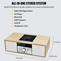 WIITHINK Vintage HiFi hudobný systém s CD prehrávačom, DAB+ a FM rádiom, Bluetooth, AUX, USB, diaľkovým ovládaním, kompaktné stereo 2
