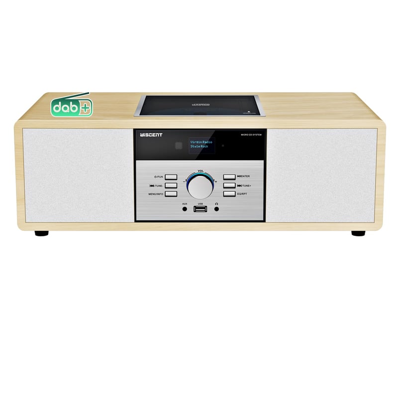 WIITHINK Vintage HiFi hudobný systém s CD prehrávačom, DAB+ a FM rádiom, Bluetooth, AUX, USB, diaľkovým ovládaním, kompaktné stereo