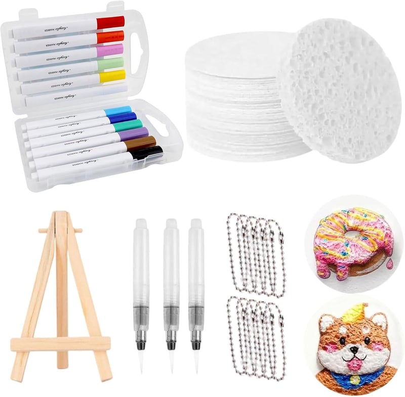 WIKOGDFE 3D Puffy Paint szivacs vászon 12 színű filccel DIY kreatív rajzoláshoz