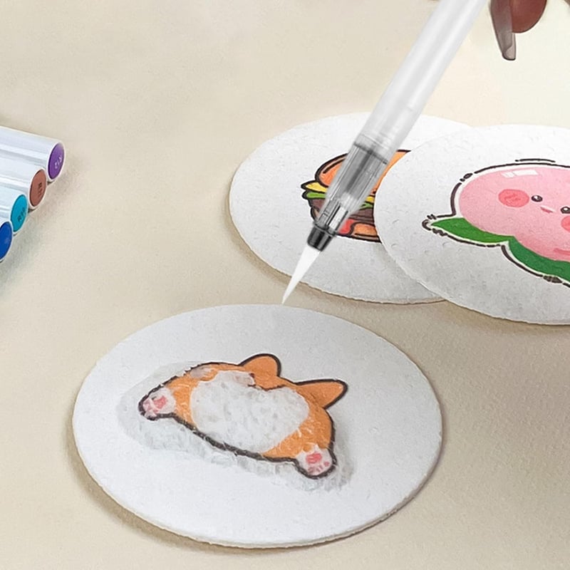 WIKOGDFE 3D Puffy Paint szivacs vászon 12 színű filccel DIY kreatív rajzoláshoz