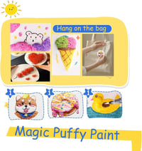WIKOGDFE 3D Puffy Paint szivacs vászon 12 színű filccel DIY kreatív rajzoláshoz 7