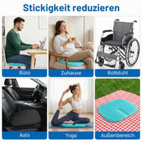 Pernă de șezut cu gel Wiksite - Pernă de scaun moale cu structură tip fagure, cu husă antiderapantă, pentru ameliorarea durerilor de spate, ideală pentru mașină, birou, acasă sau scaun cu rotile 5