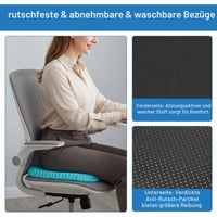 Pernă de șezut cu gel Wiksite - Pernă de scaun moale cu structură tip fagure, cu husă antiderapantă, pentru ameliorarea durerilor de spate, ideală pentru mașină, birou, acasă sau scaun cu rotile 6