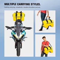 WILD HEART Motoros Hátsó Ülés Táska 50L Vízálló U Alakú Utazási Poggyász Sárga 7