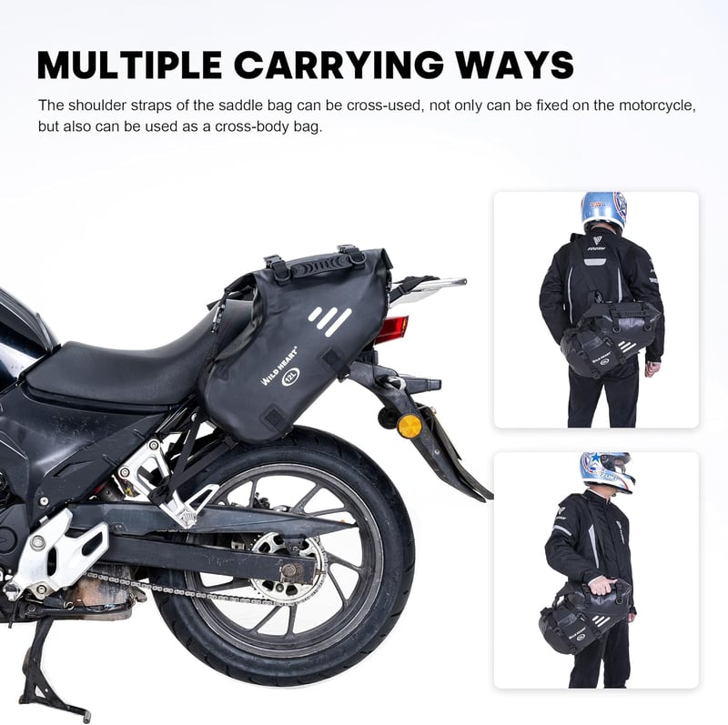 WILD HEART Motoros Nyereg Táska Vízálló 24L Oldaltáska Motorkerékpár Kiegészítés TPU