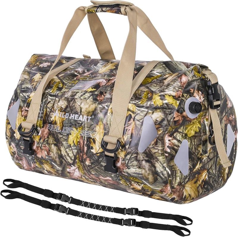 WILD HEART vízálló utazótáska 40L 66L 100L kempingezéshez kajak túrához motorozáshoz - 40l, 40l Autumn Leaves