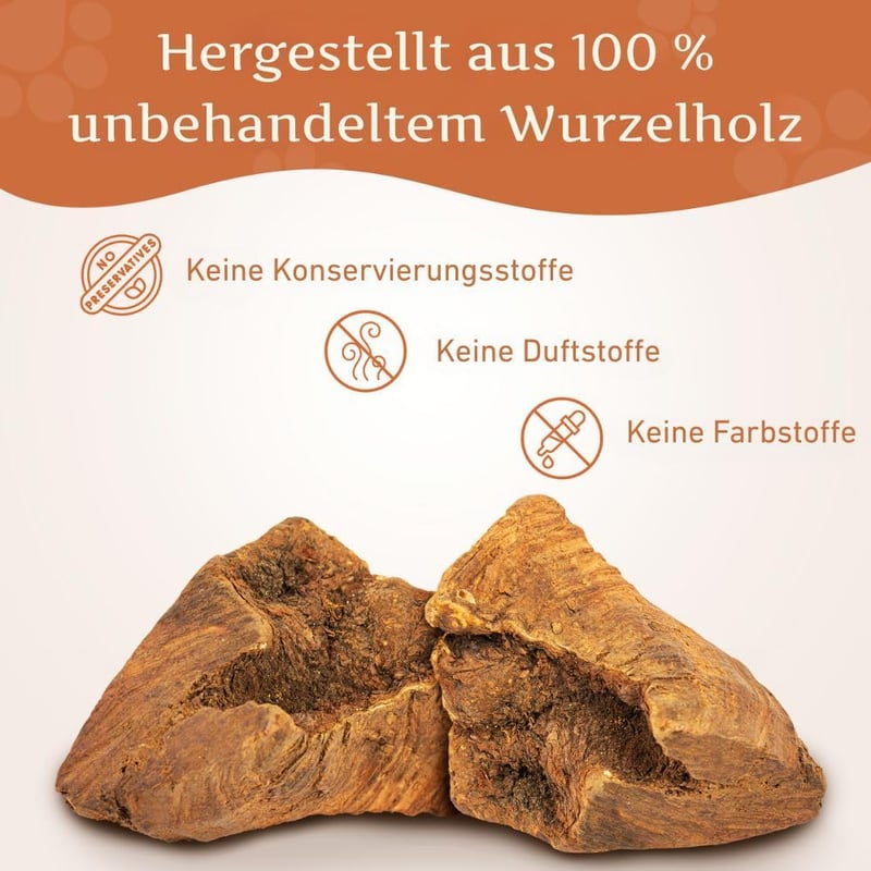 Wildfang Csipkebokor Rágógyökér Kutyáknak - Tartós Természetes Rágófa Játék Fogápoláshoz, Stressz Csökkentéshez, Rágóizom Erősítéshez - 3 db