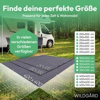 Covor de exterior WILDGÅRD Albastru/Gri 300x400 cm, covor pentru cort, camping/caravană/autorulotă, cu geantă de depozitare, mănuși de grădinărit și 8 țăruși în formă de T 7